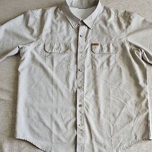 Orvis Men's Light Gray Casual Button-Down Shirt